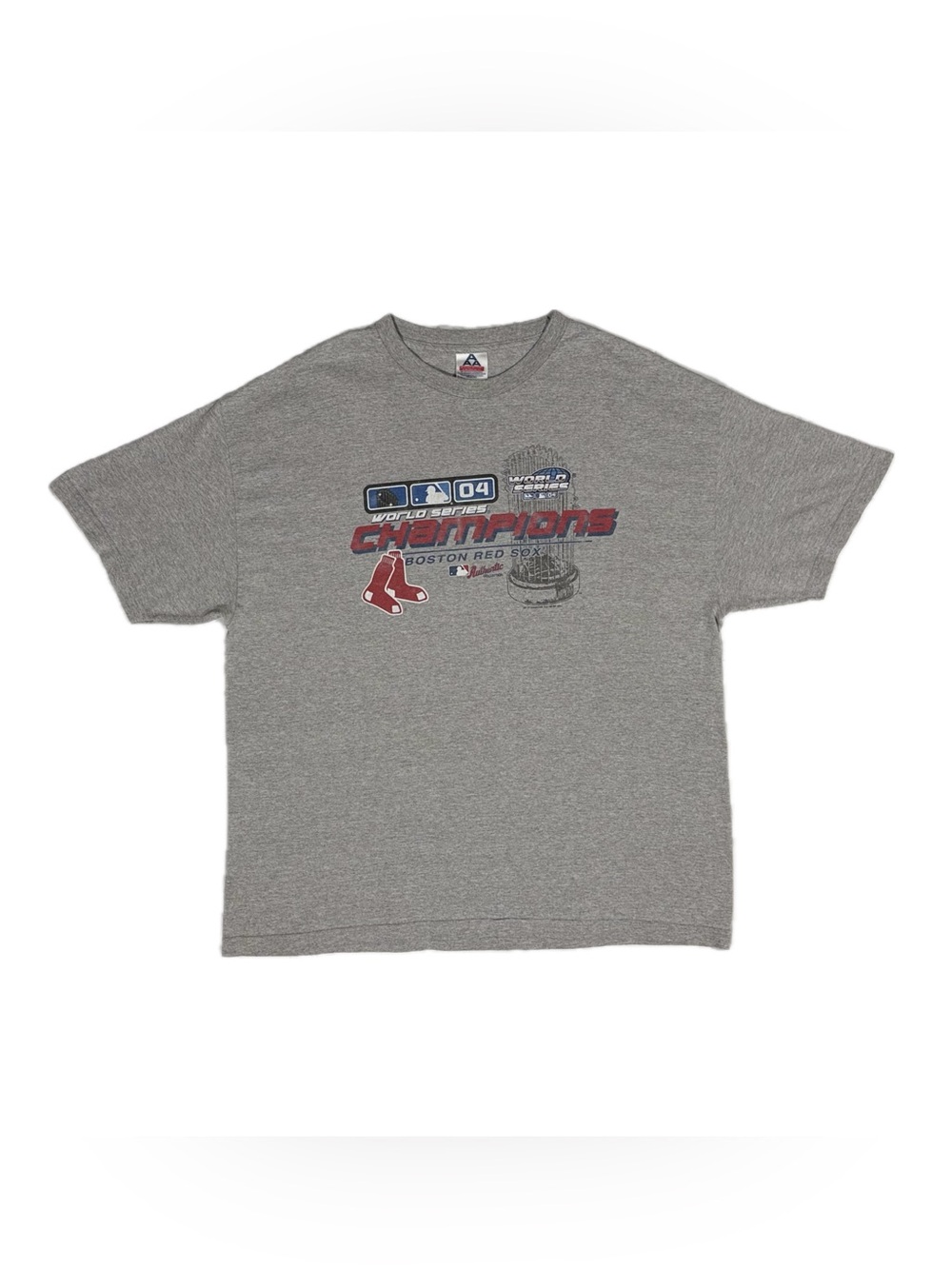 Vtg 04 AAA Boston Red Sox Grey World Series Champions Graphic T Shirt‎ Men 2XL